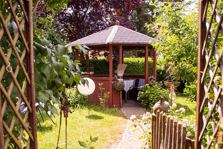 Gartenterrasse bei Spreewald-Pension Brose in Lübben